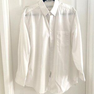 Geoffrey Beene Men's White Dress Shirt Size 16.5/ 32-33 Workwear Business